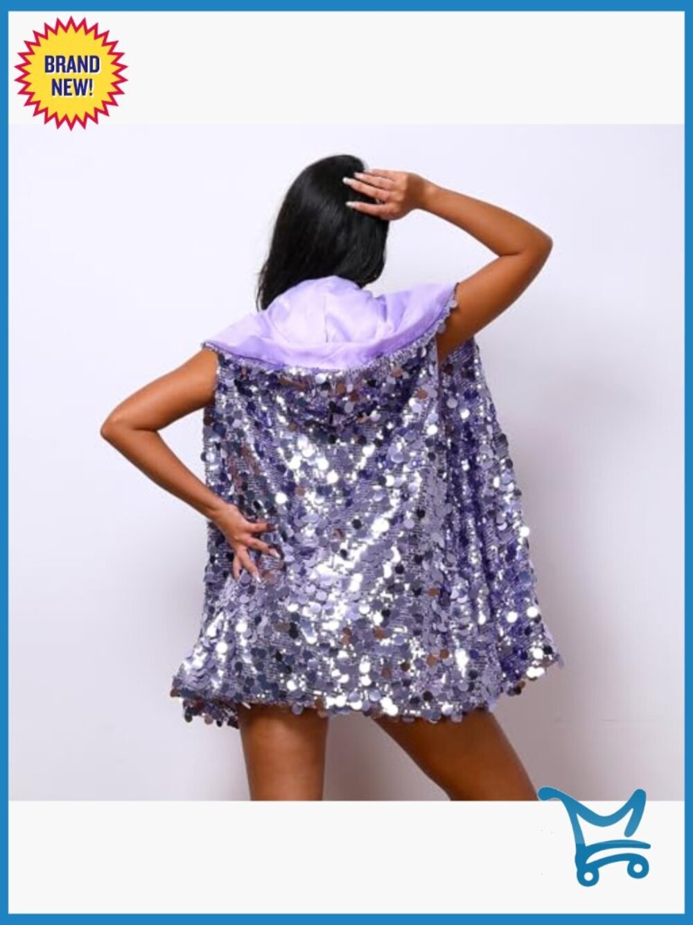Sequined LED Light Up Vest Hooded Rave Festival Jacket Multicolor Glow - Picture 7 of 7